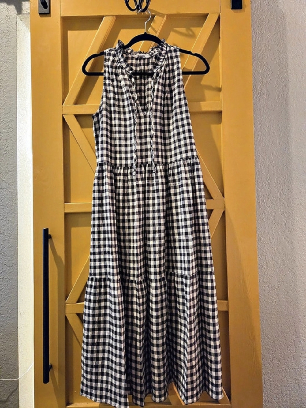 BB Dakota Gingham Maxi Dress in Black & White